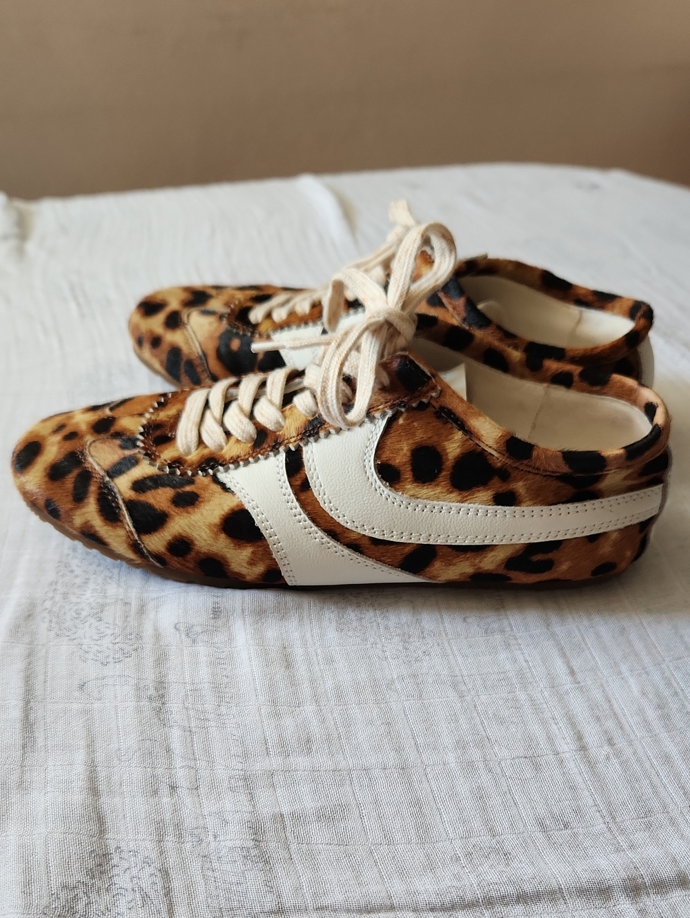 Le Murmure "Synset Symphony" Leopard-Print Calf Hair Sneakers 37/6.5US
